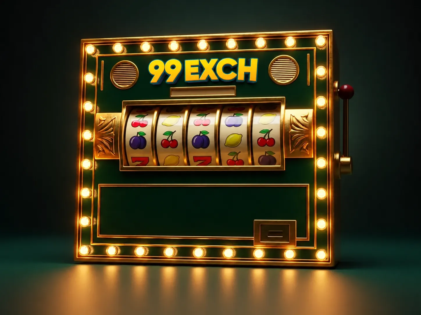 Colourful slot machine reels and winning symbols