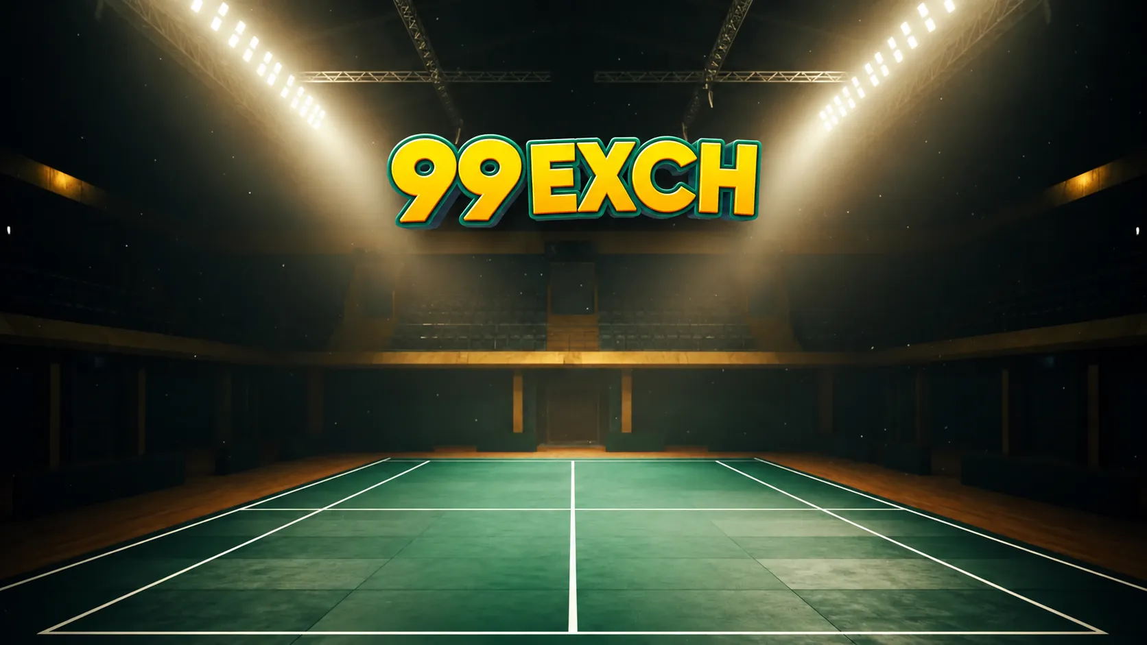 Indoor sports venue with an account dashboard overlay