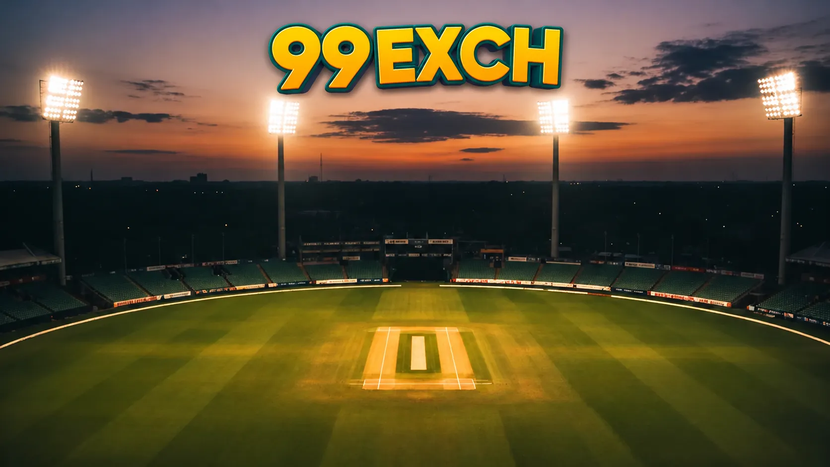 Floodlit cricket ground representing 99exch sports markets